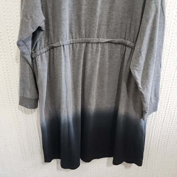 Torrid Plus Size Off-Shoulder Skater Dress  French Terry Heather Grey Dip Dye 4X - Picture 4 of 13